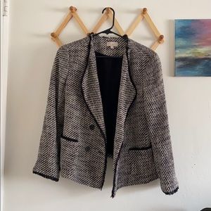 Ann Taylor Loft Textured Black and White Jacket